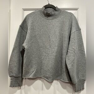 J. Crew Womens Turtleneck Lightweight Sweatshirt in Heather Gray